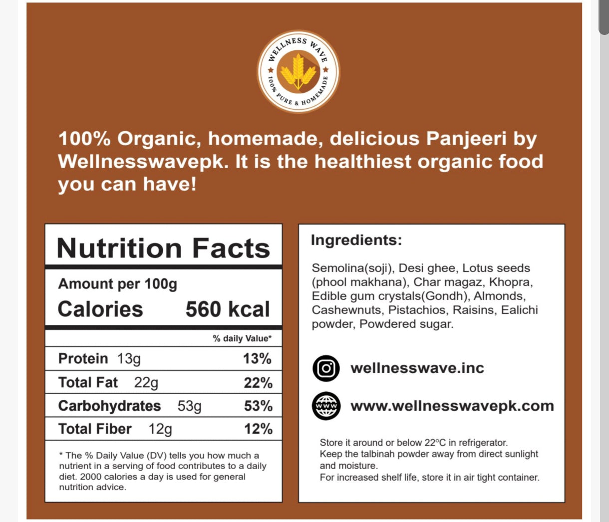 Panjeeri - Homemade & 100% Organic